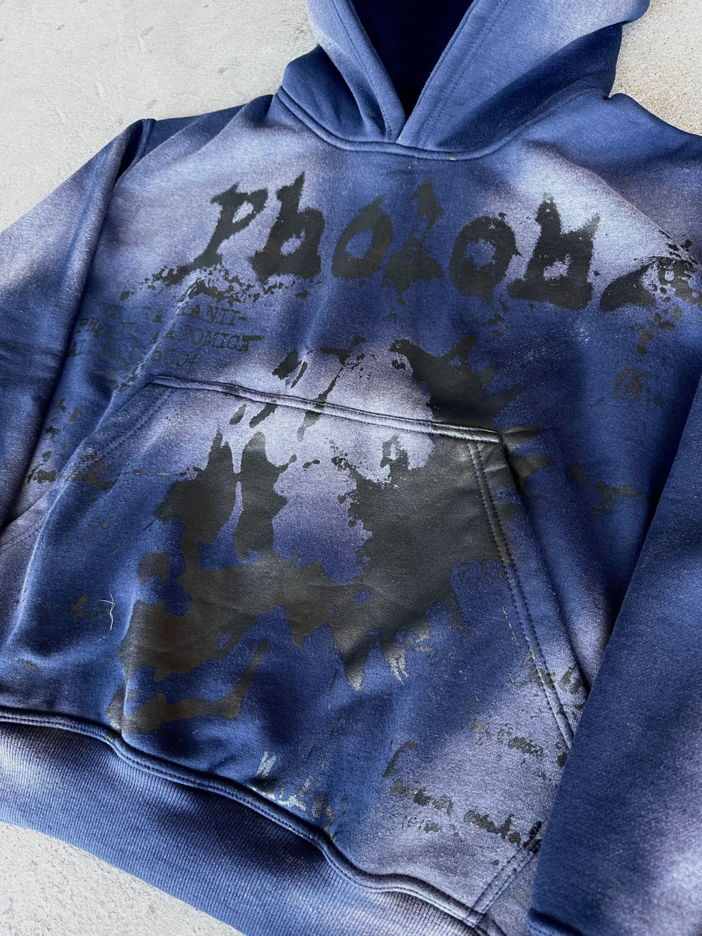 "Resistance" Hoodie (Washed Navy)-IYAMIUIO