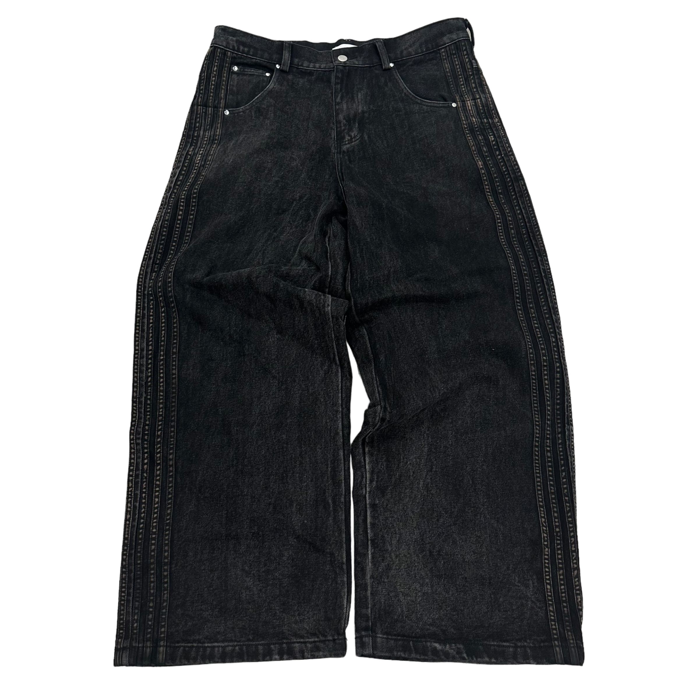 TRACK JEANS (BLACK/BLACK)-IYAMIUIO