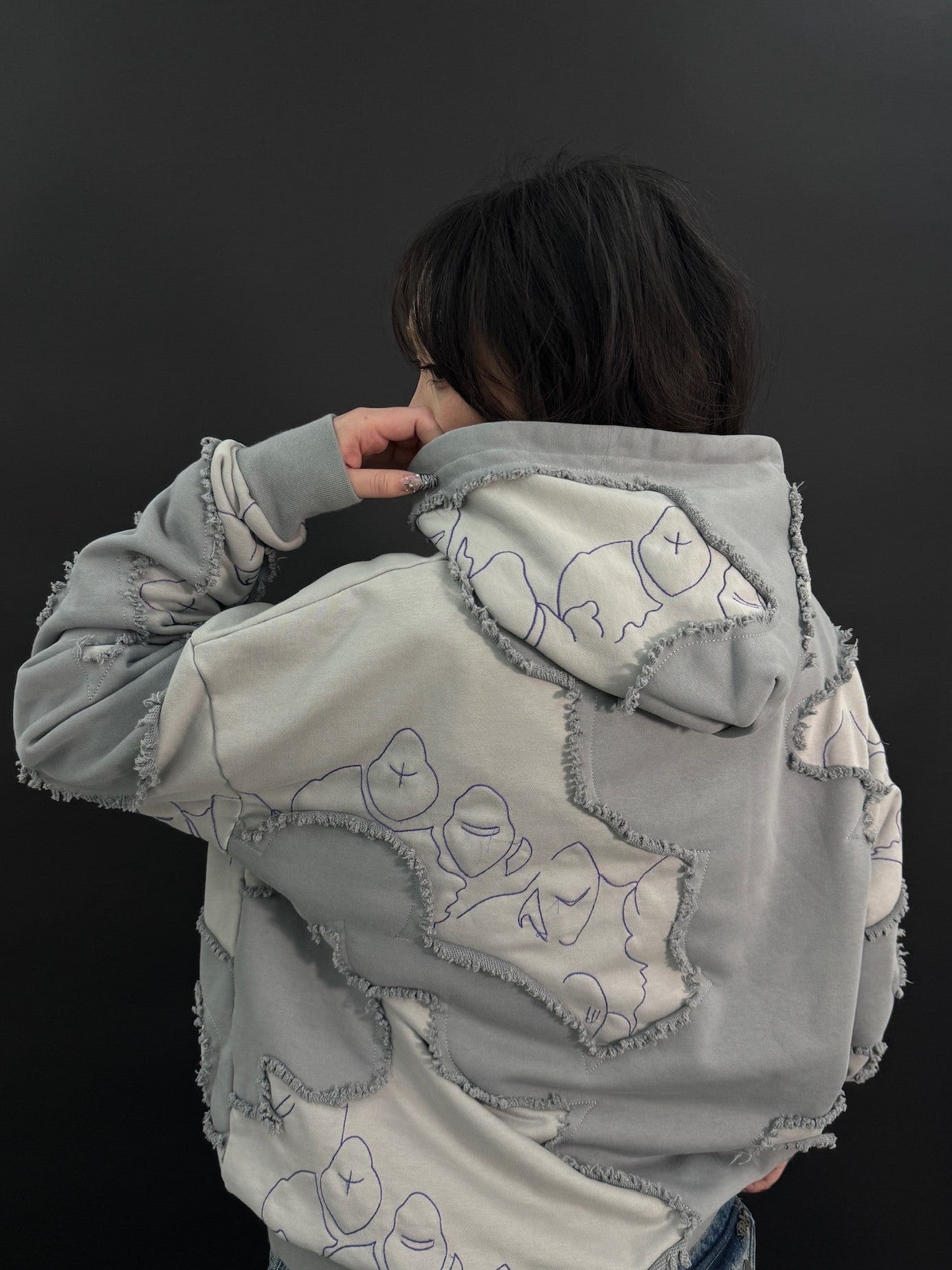 "LEVEL UP" Hoodie Grey-IYAMIUIO