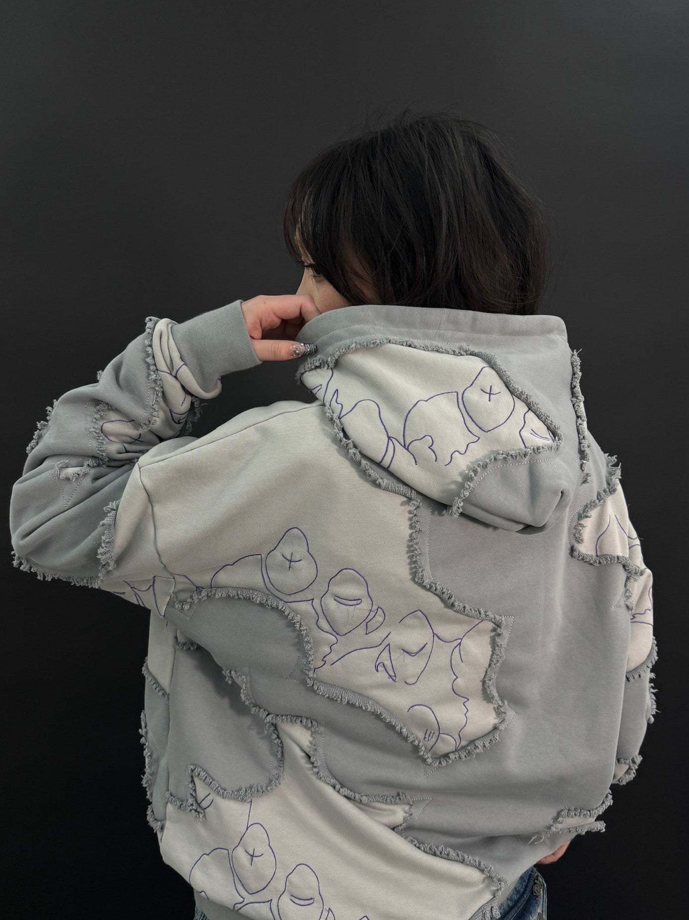 "LEVEL UP" Hoodie Grey-IYAMIUIO