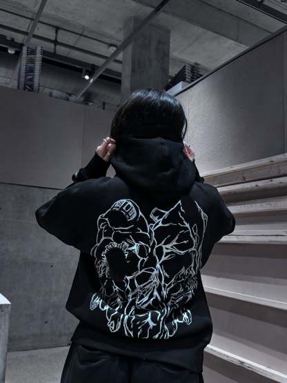 "Creature" Zip-Up Hoodie-IYAMIUIO