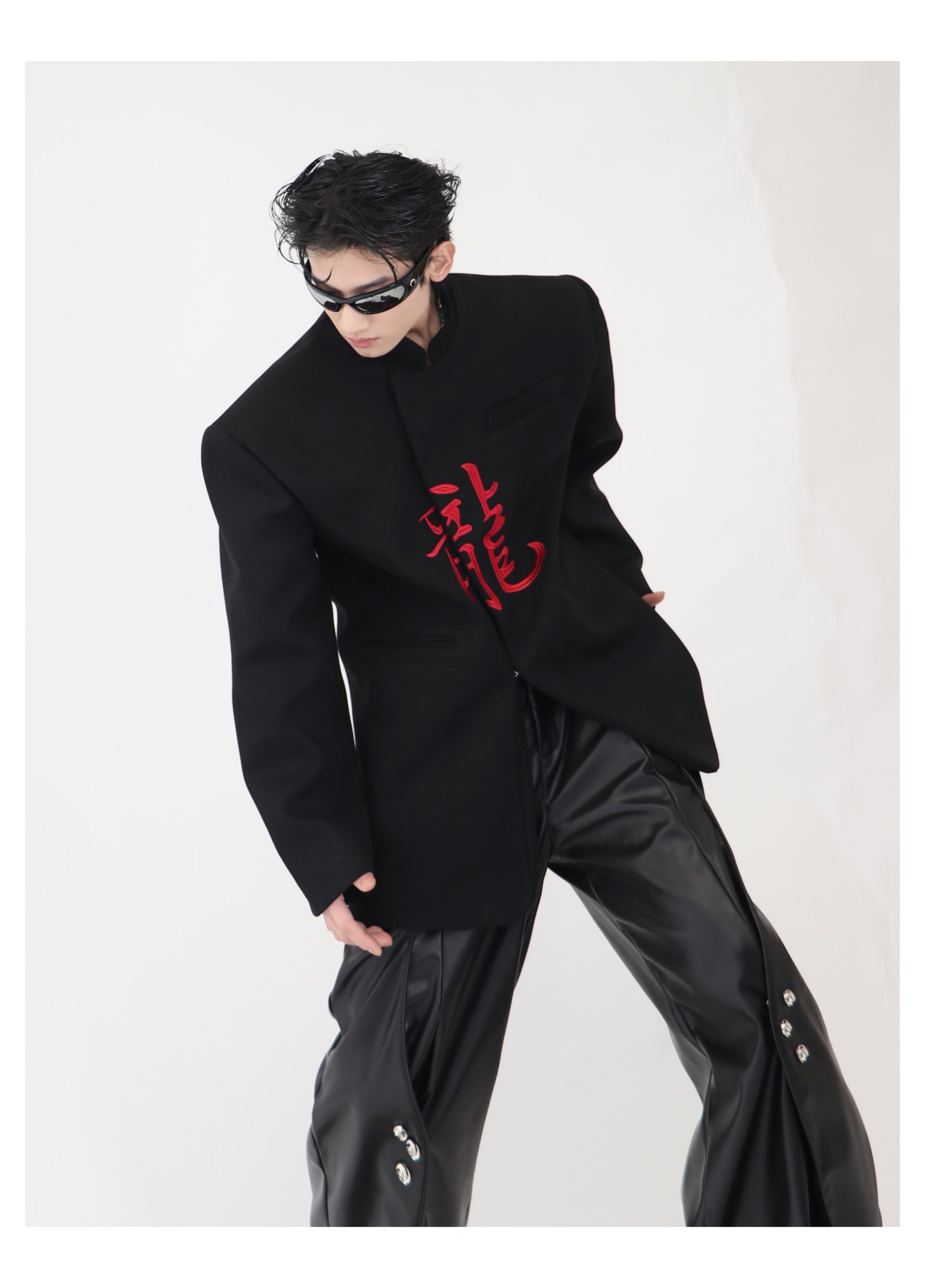 【24s Oct.】Chinese Dragon Embroidery Shoulder Pad Jacket-IYAMIUIO