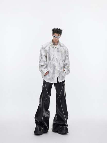 【24s January.】Heavy Brushed Hand Painted Design Shirt-IYAMIUIO