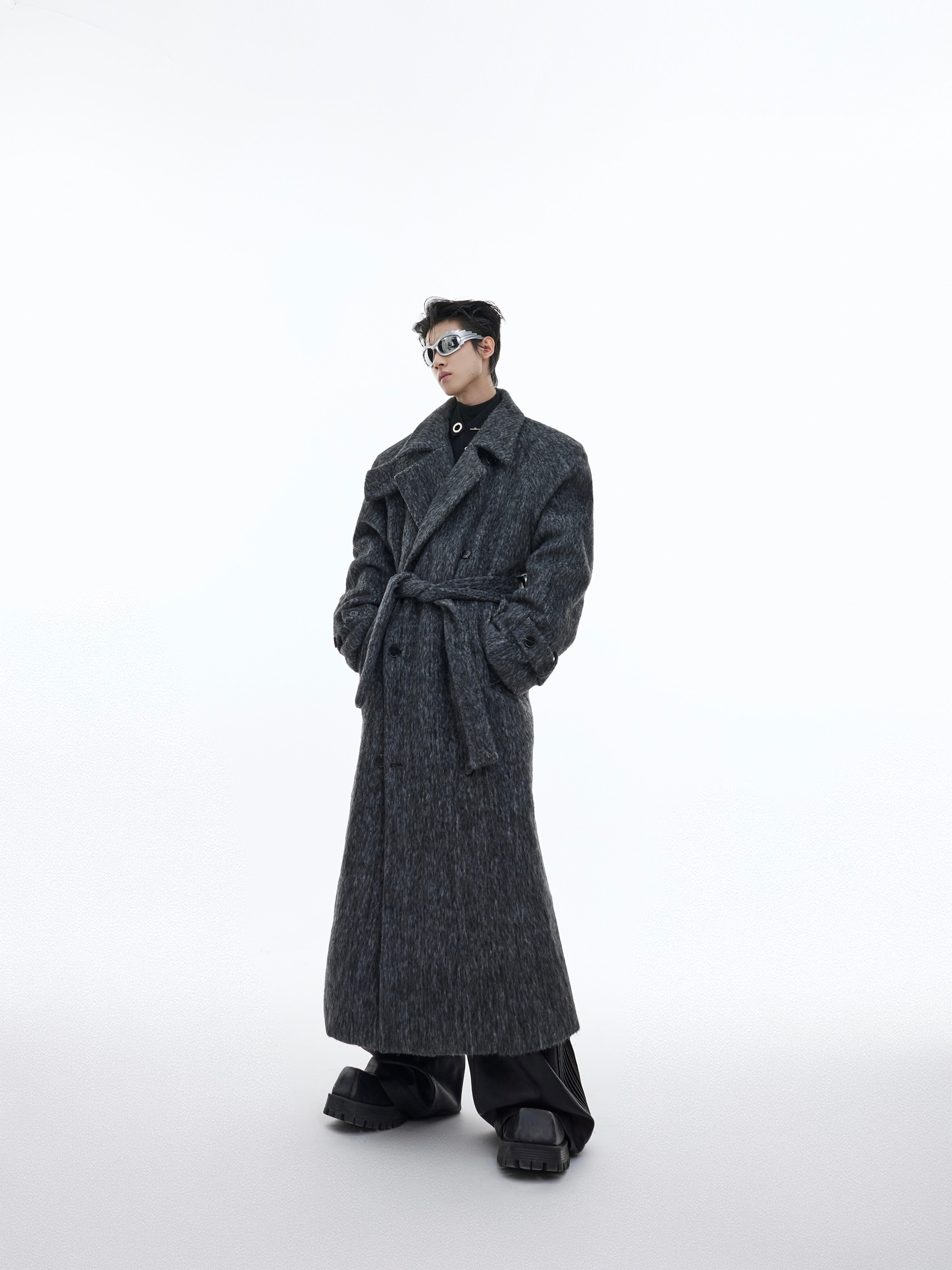 【23s November.】Double Layer Thickened Strappy Woolen Coat-IYAMIUIO