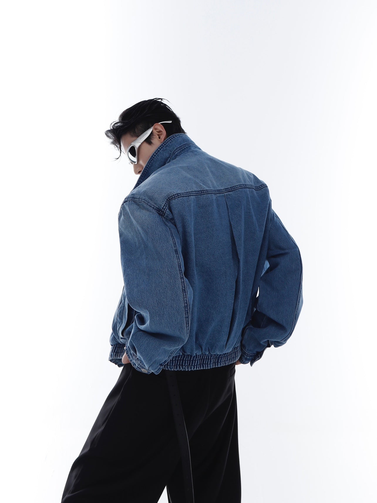 【23s Feb.】High Shoulder Cropped Denim Jacket-IYAMIUIO