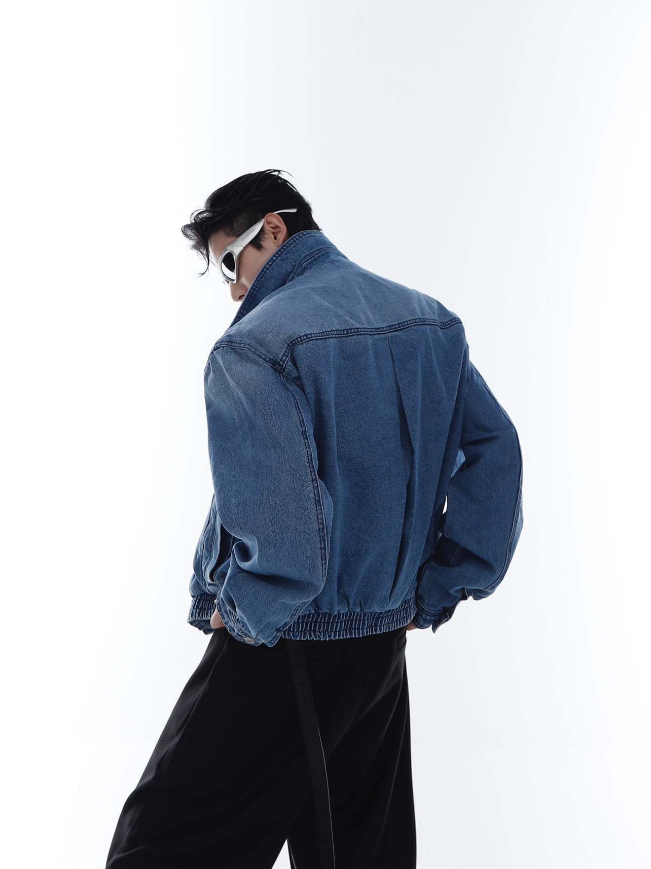 【23s Feb.】High Shoulder Cropped Denim Jacket-IYAMIUIO