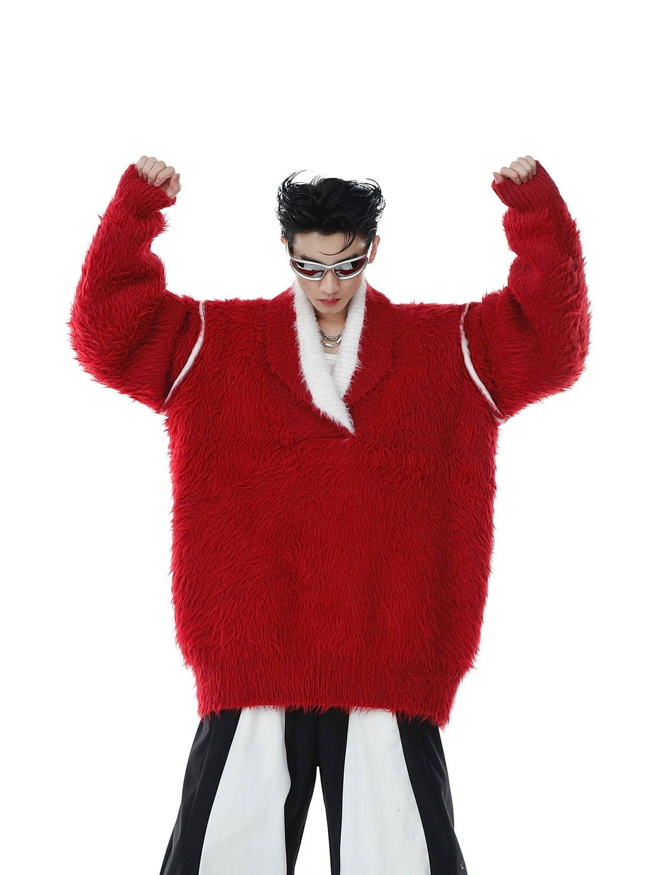 【NEW ARRIVALS】Mink Faux Weighted Knit Sweater-IYAMIUIO