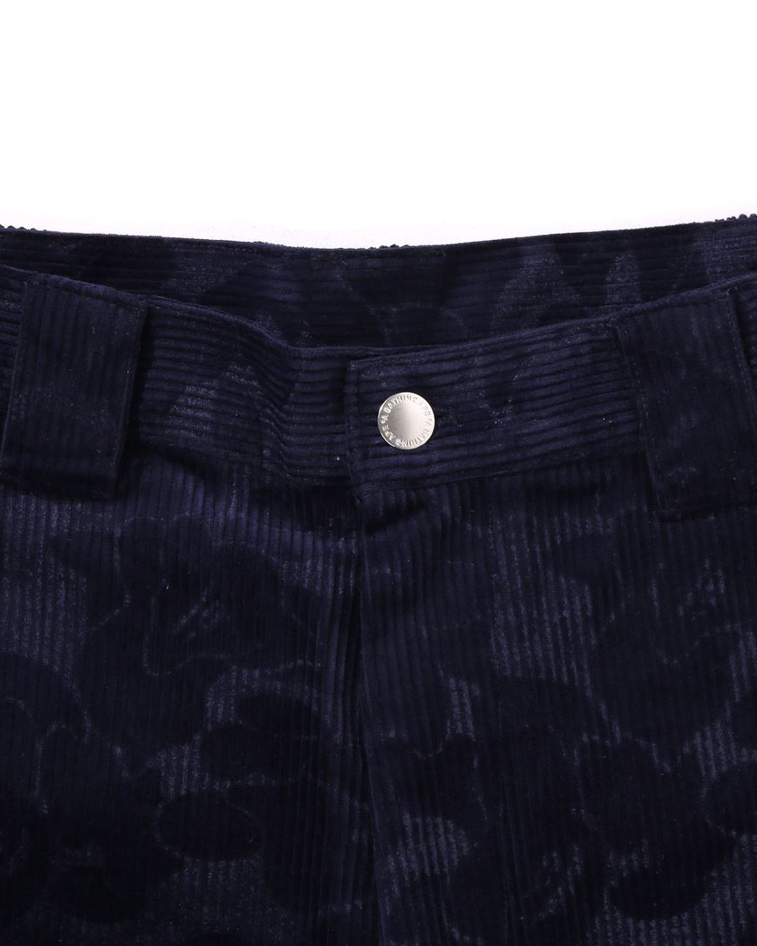 Solid Camo Debossed Corduroy Relaxed Fit Pants-IYAMIUIO