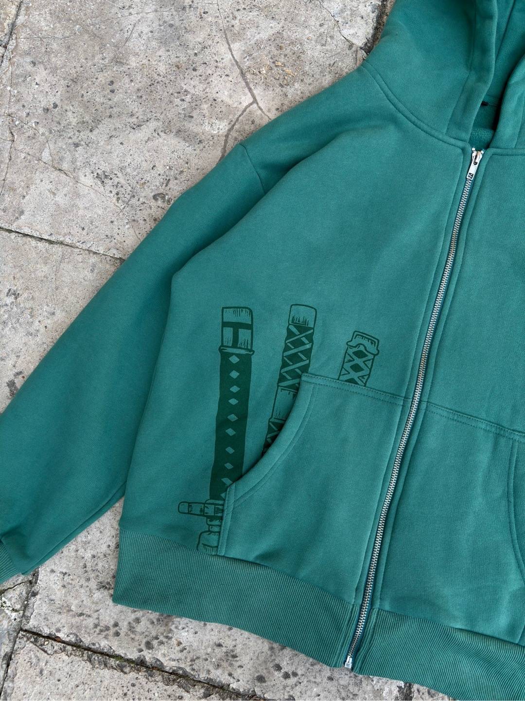 Zoro Nothing Happend Zip Hoodie-One.P-IYAMIUIO