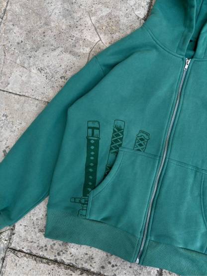 Zoro Nothing Happend Zip Hoodie-One.P-IYAMIUIO