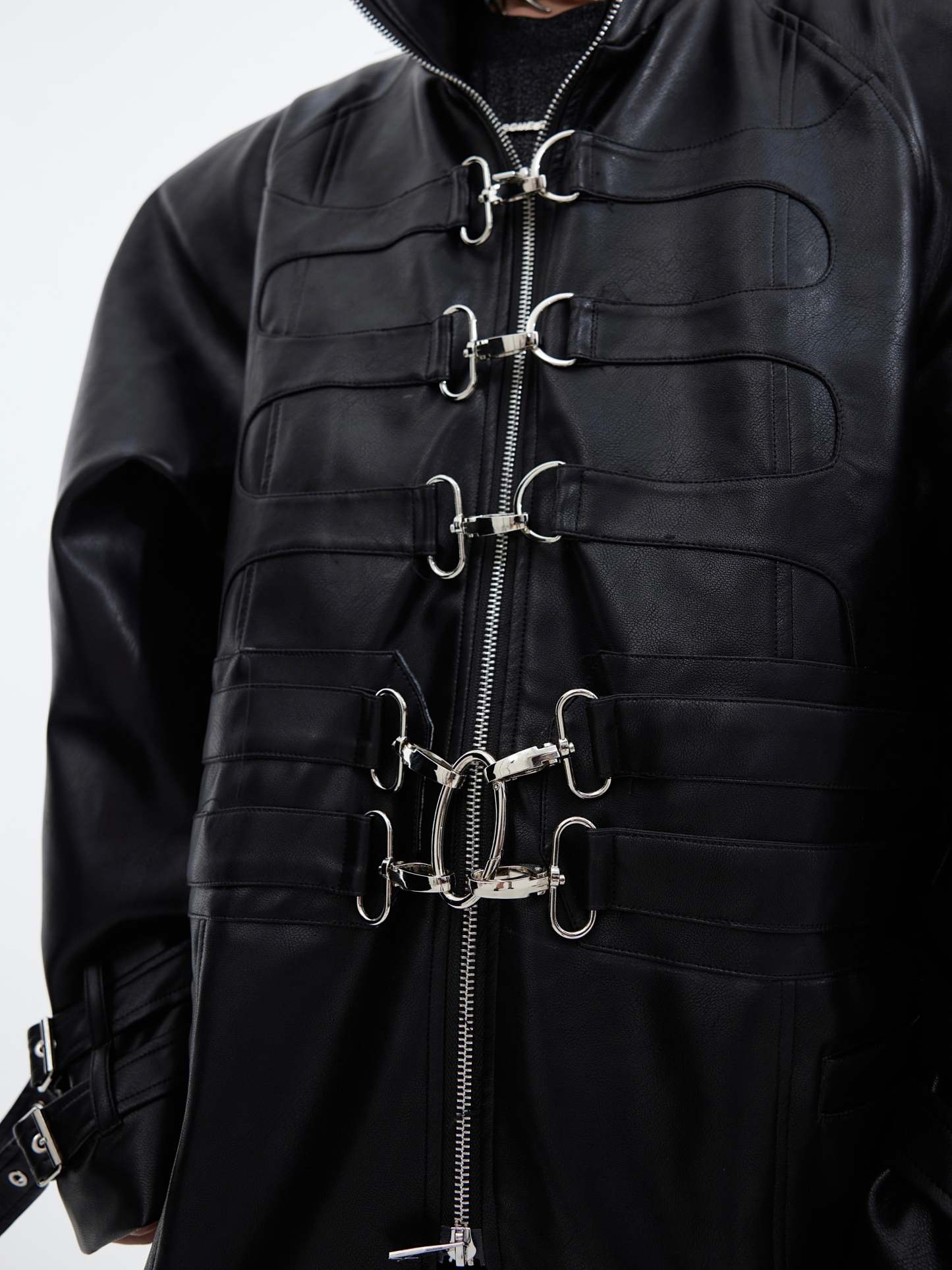 【24s February.】Metal Lock Design Leather Coat-IYAMIUIO