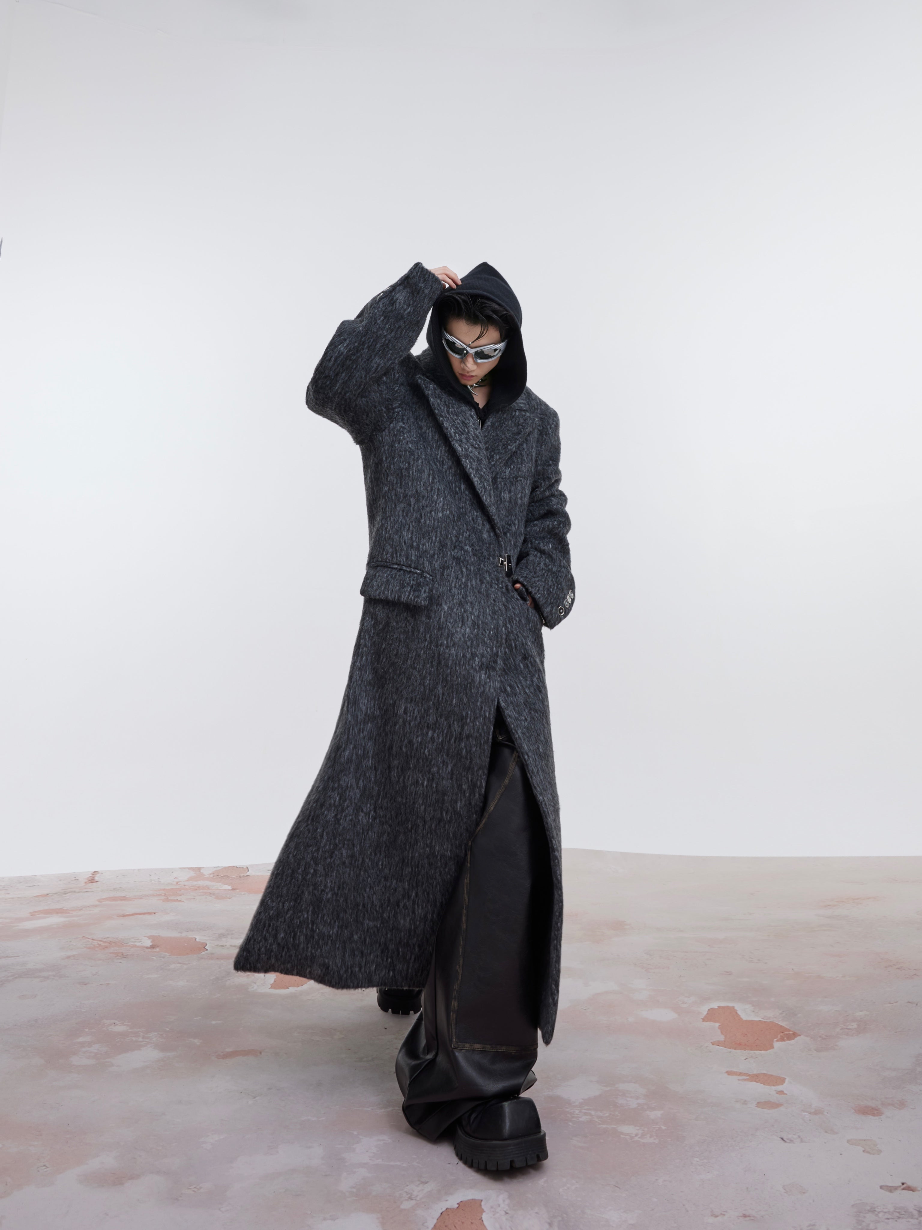 【23s October.】Oversized Shoulder-padded Wool Coat-IYAMIUIO