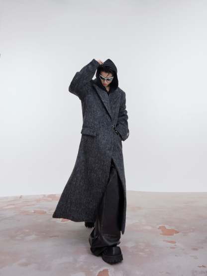 【23s October.】Oversized Shoulder-padded Wool Coat-IYAMIUIO