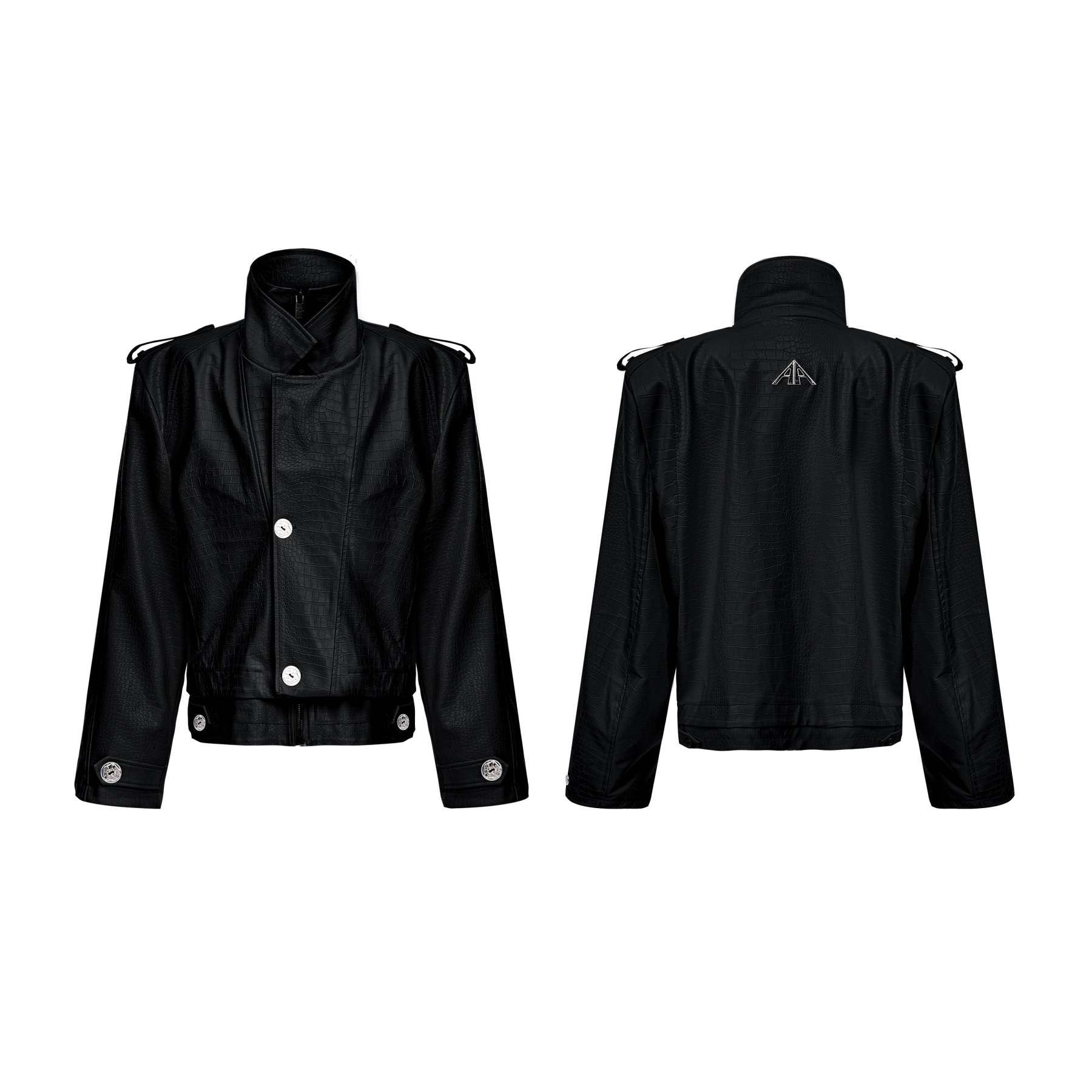 【24s Oct.】Fake Two-piece Crocodile Print Short Leather Jacket-IYAMIUIO