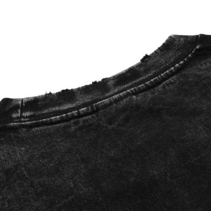 " V2" Vintage  washed T Shirt-IYAMIUIO
