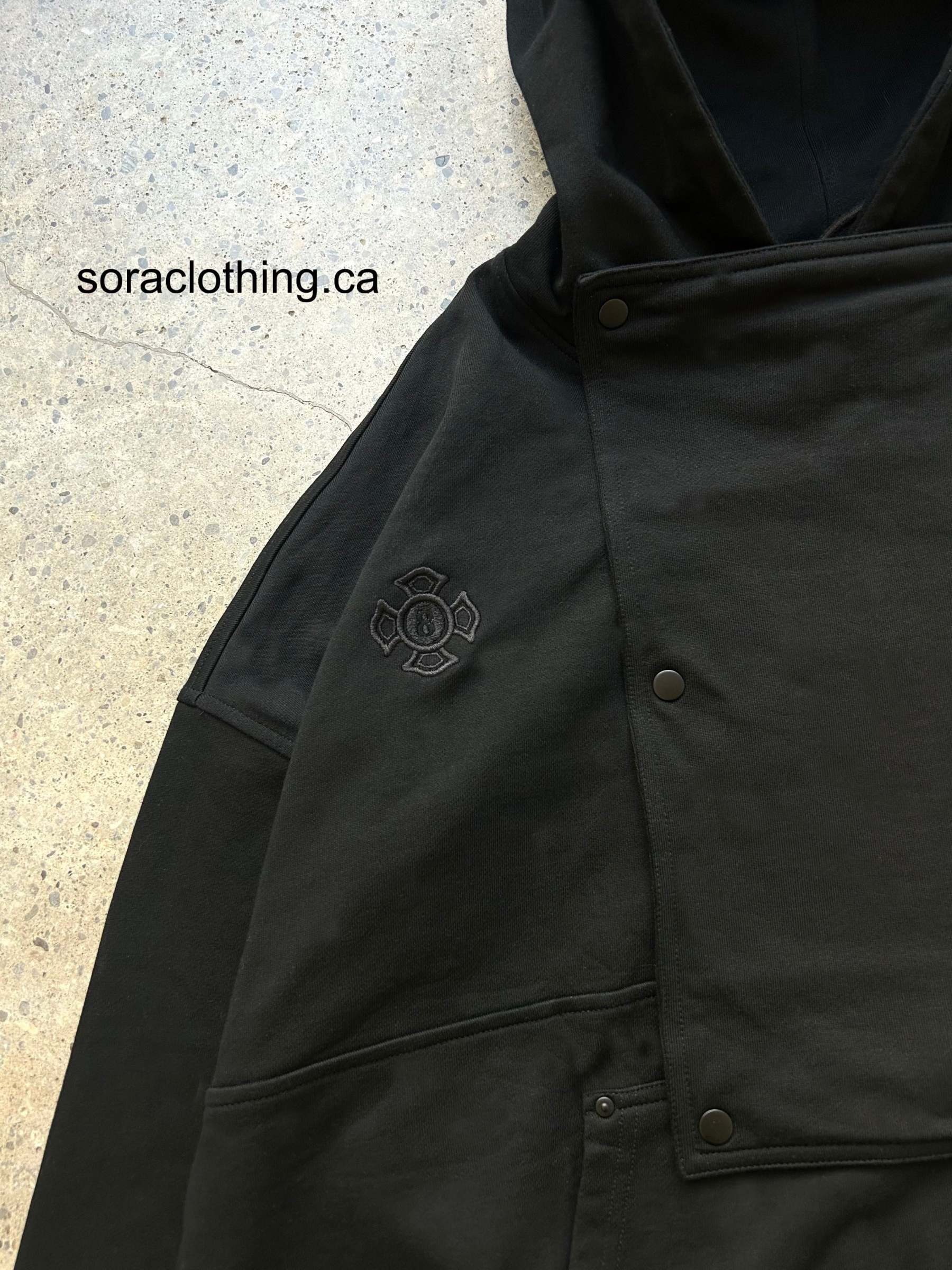 "Flame" Hoodie Black-IYAMIUIO