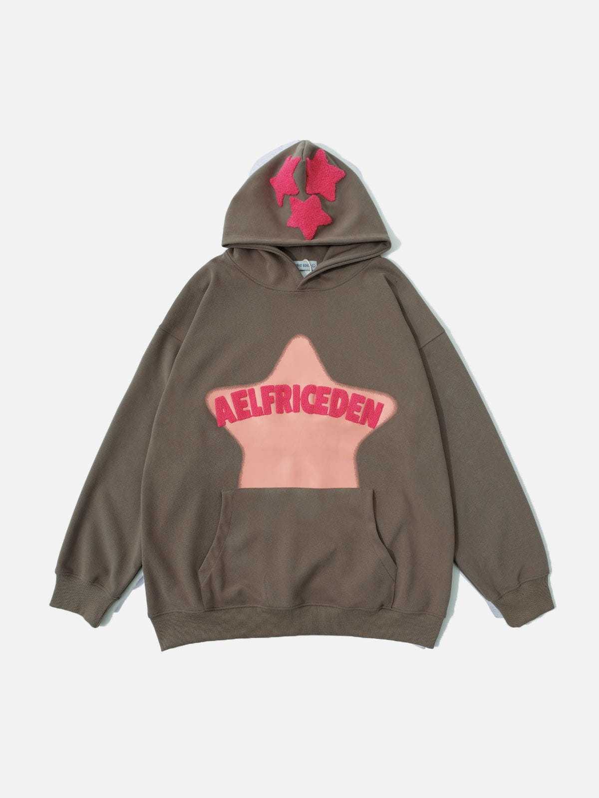 Aelfric Eden Vintage Embroidery Star Hoodie-IYAMIUIO