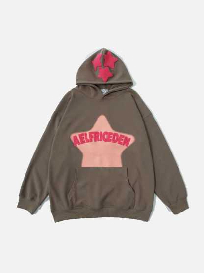 Aelfric Eden Vintage Embroidery Star Hoodie-IYAMIUIO