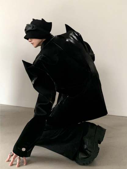 【24s March.】Special-shaped Trendy Design Black Jacket-IYAMIUIO