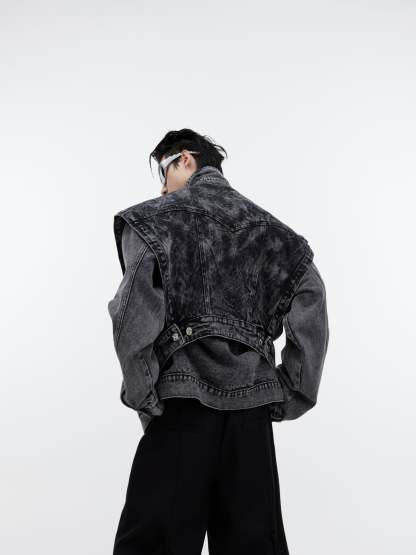 【23s September.】Detachable Two-piece Denim Vest-IYAMIUIO