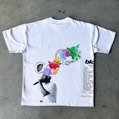 Frank Ocean Blonde Print Short Sleeve T-Shirt-IYAMIUIO