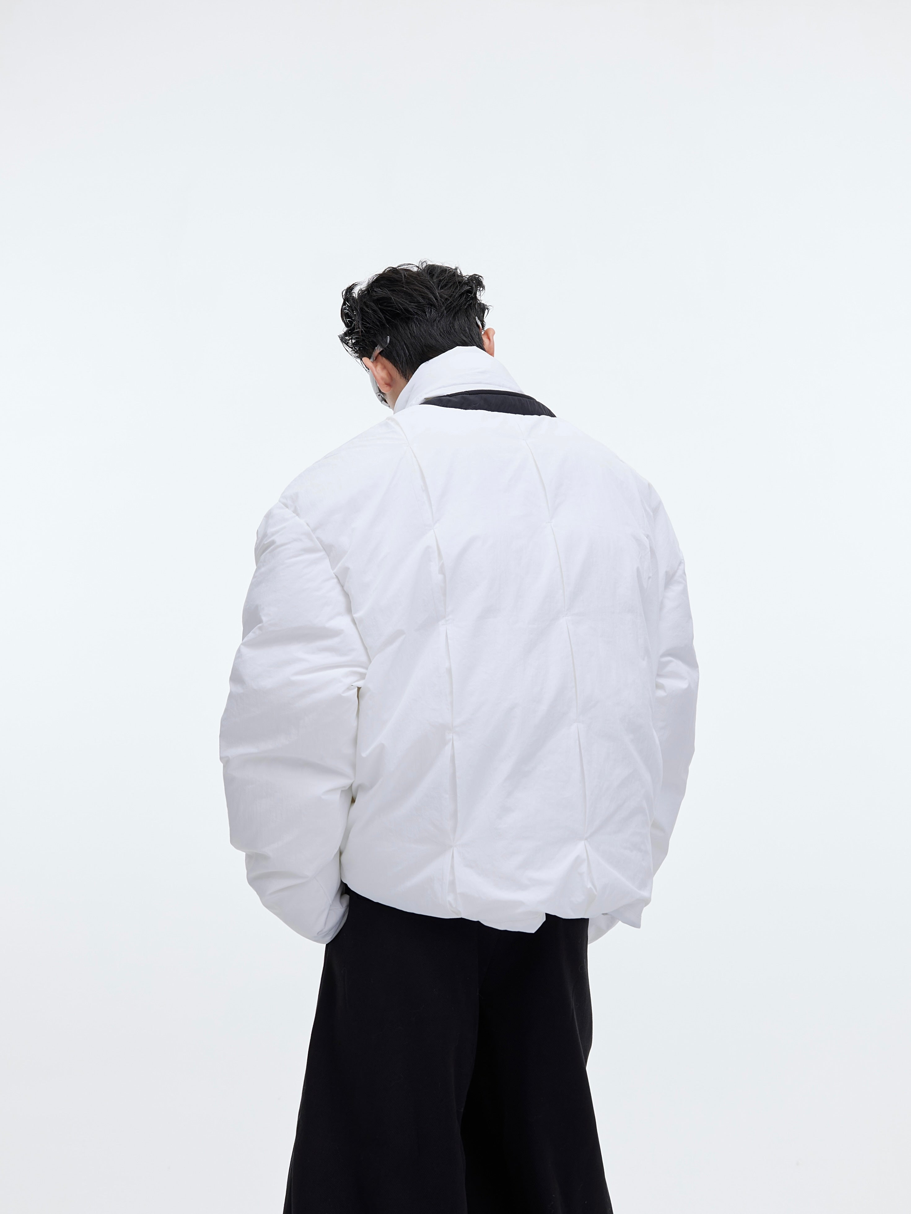 【23s December.】Deconstructed Design Cotton Jacket + Scarf-IYAMIUIO
