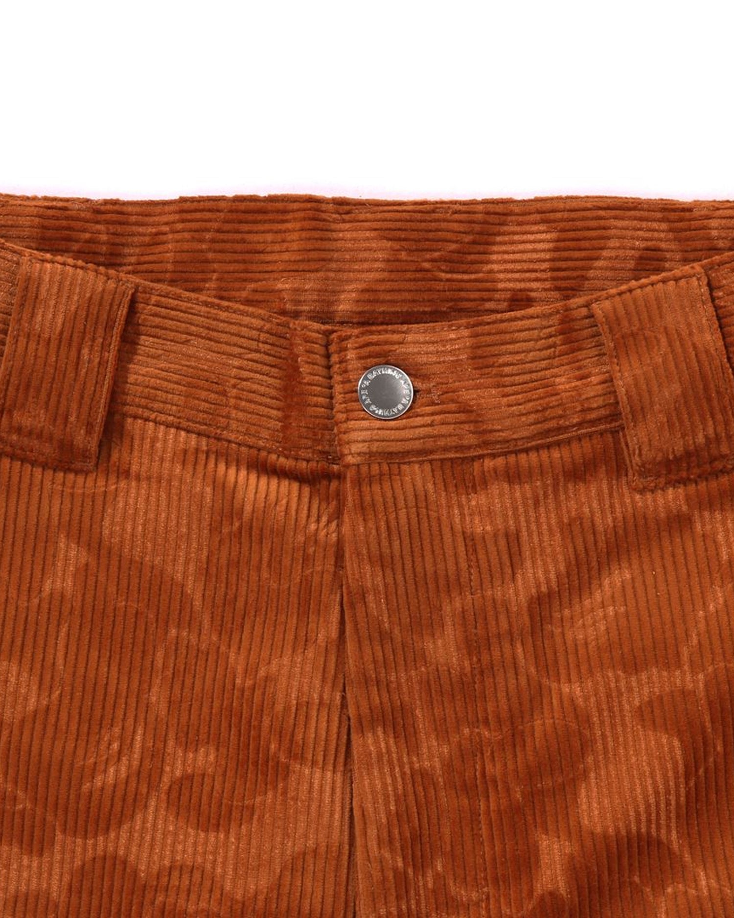 Solid Camo Debossed Corduroy Relaxed Fit Pants-IYAMIUIO