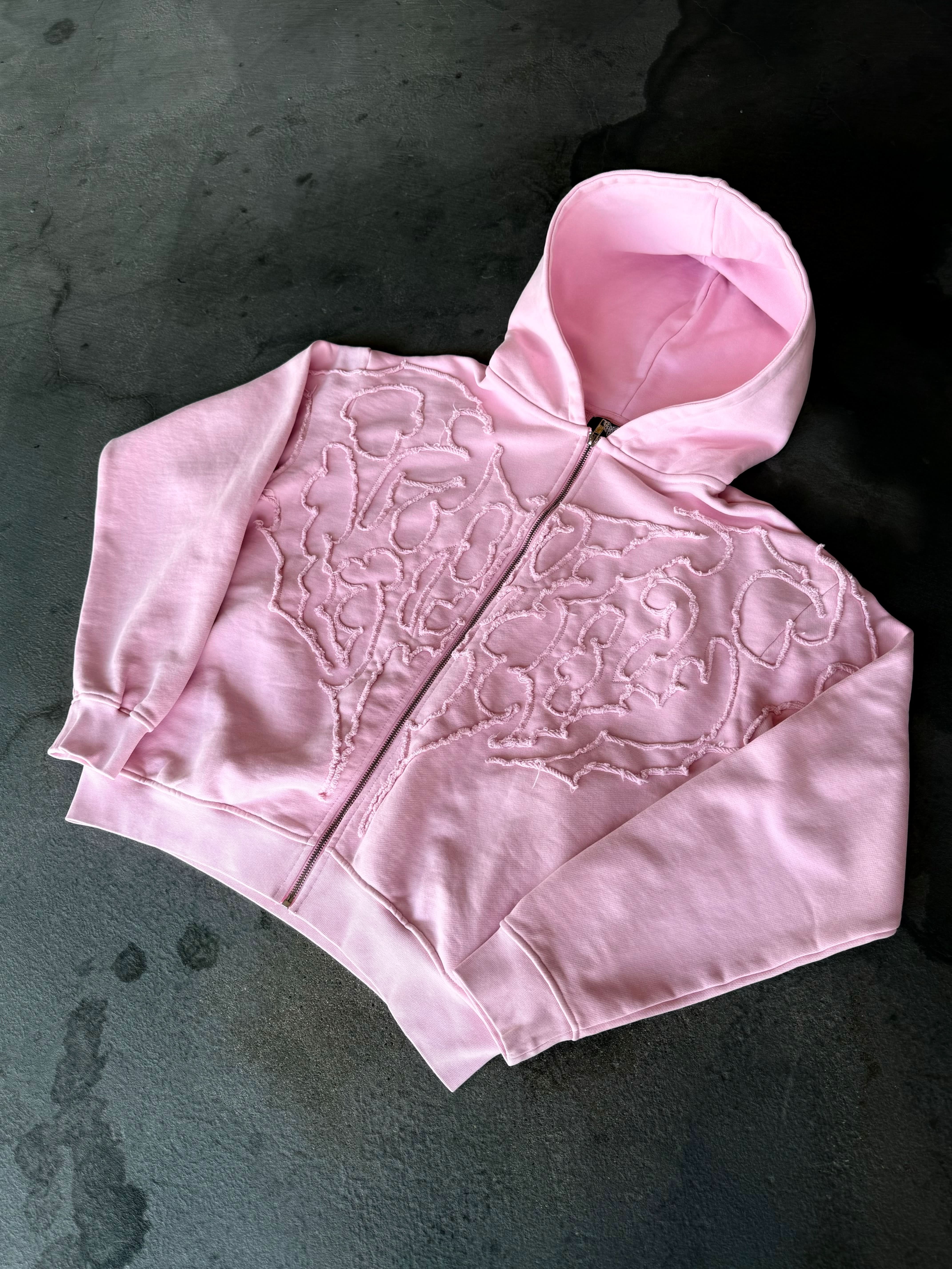 “Pholoh” Zip-Up (Light Pink)-IYAMIUIO