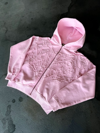 “Pholoh” Zip-Up (Light Pink)-IYAMIUIO