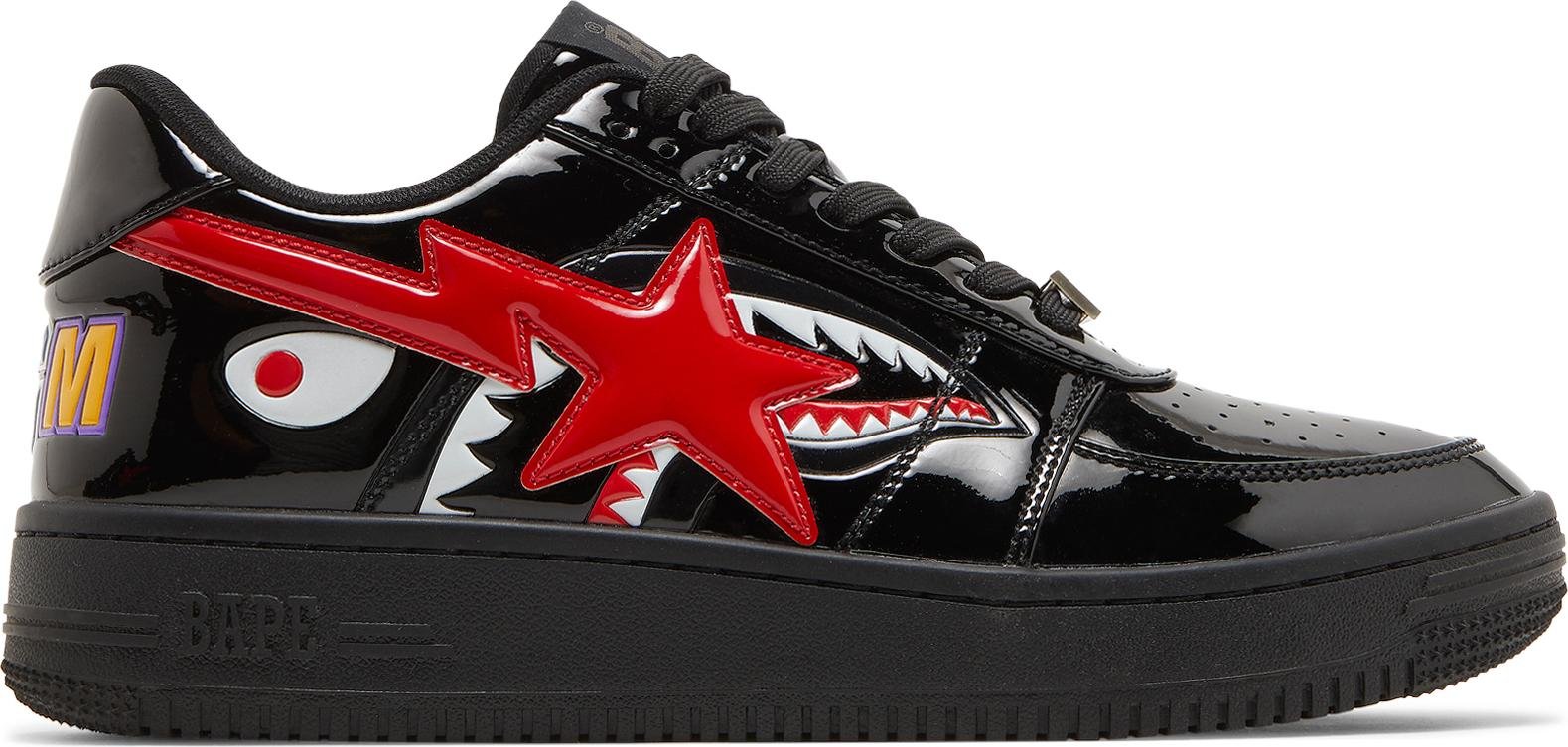 Bapesta Low M1 Shark Face   Black Red