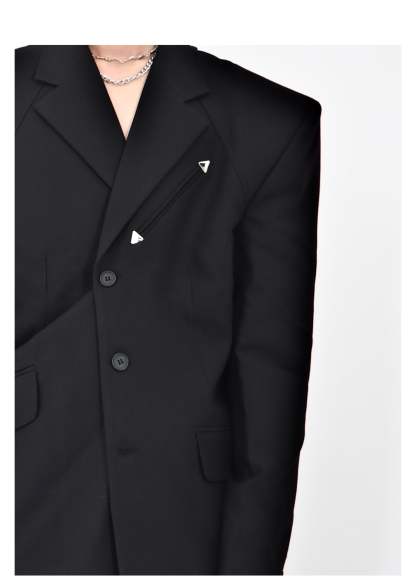 2022 High Shoulder Black Jacket-IYAMIUIO