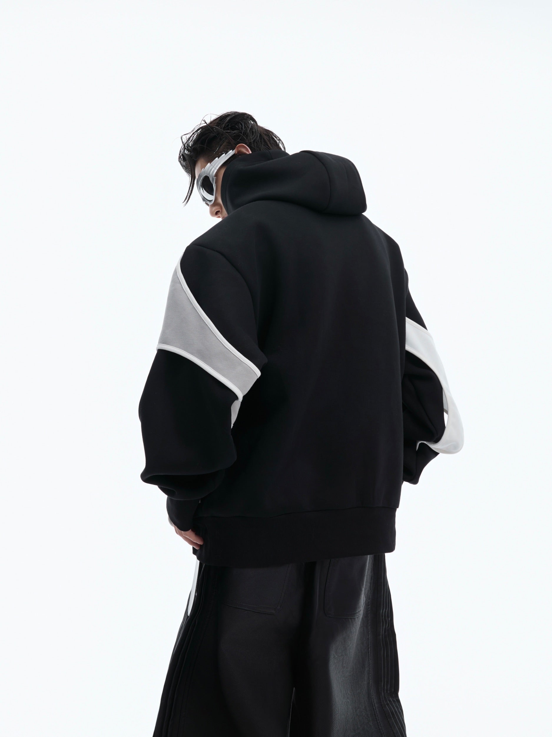 【24s Oct.】Deconstructed Double-layer Paneled Hoodie-IYAMIUIO