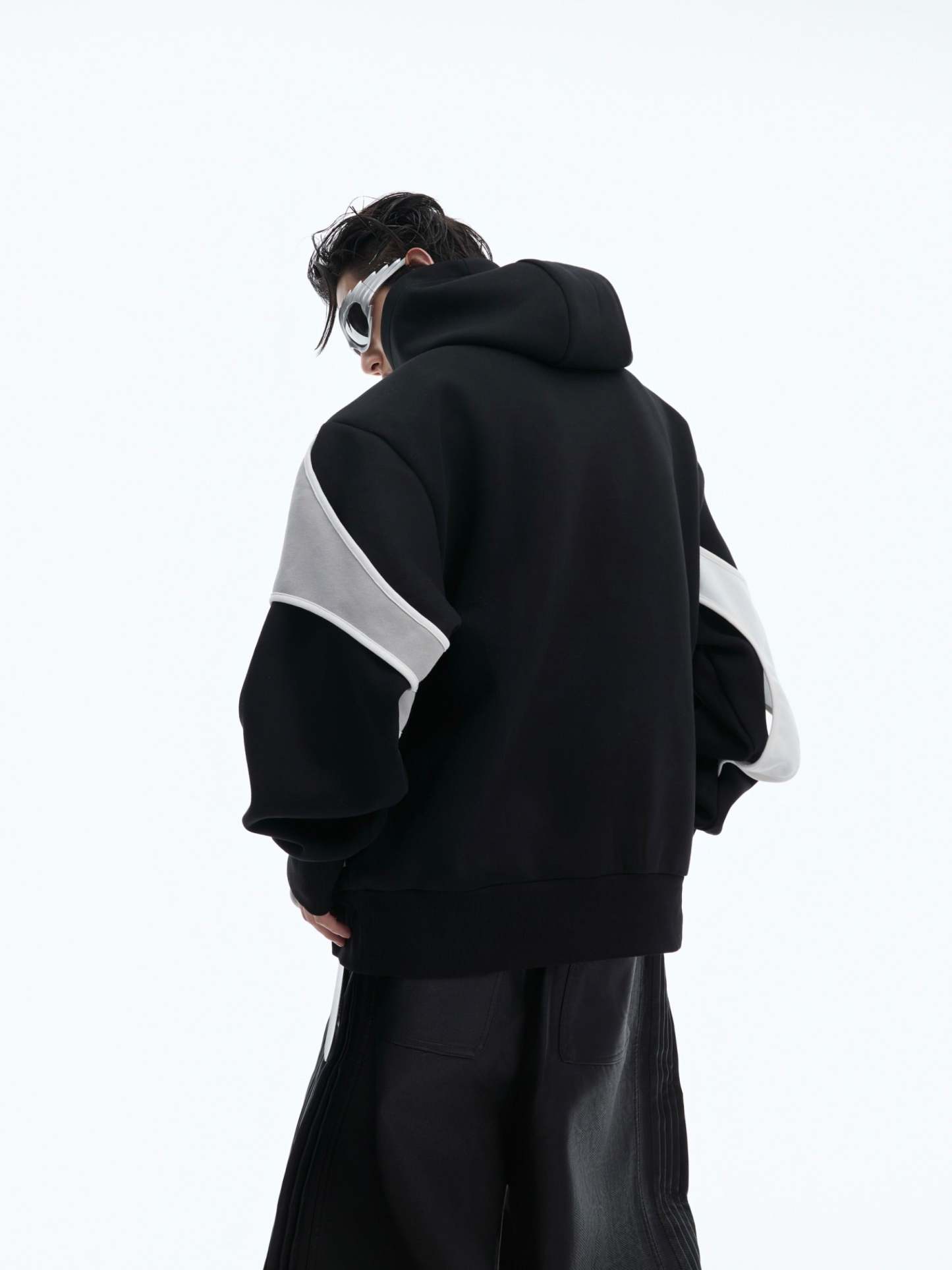 【24s Oct.】Deconstructed Double-layer Paneled Hoodie-IYAMIUIO
