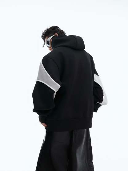 【24s Oct.】Deconstructed Double-layer Paneled Hoodie-IYAMIUIO