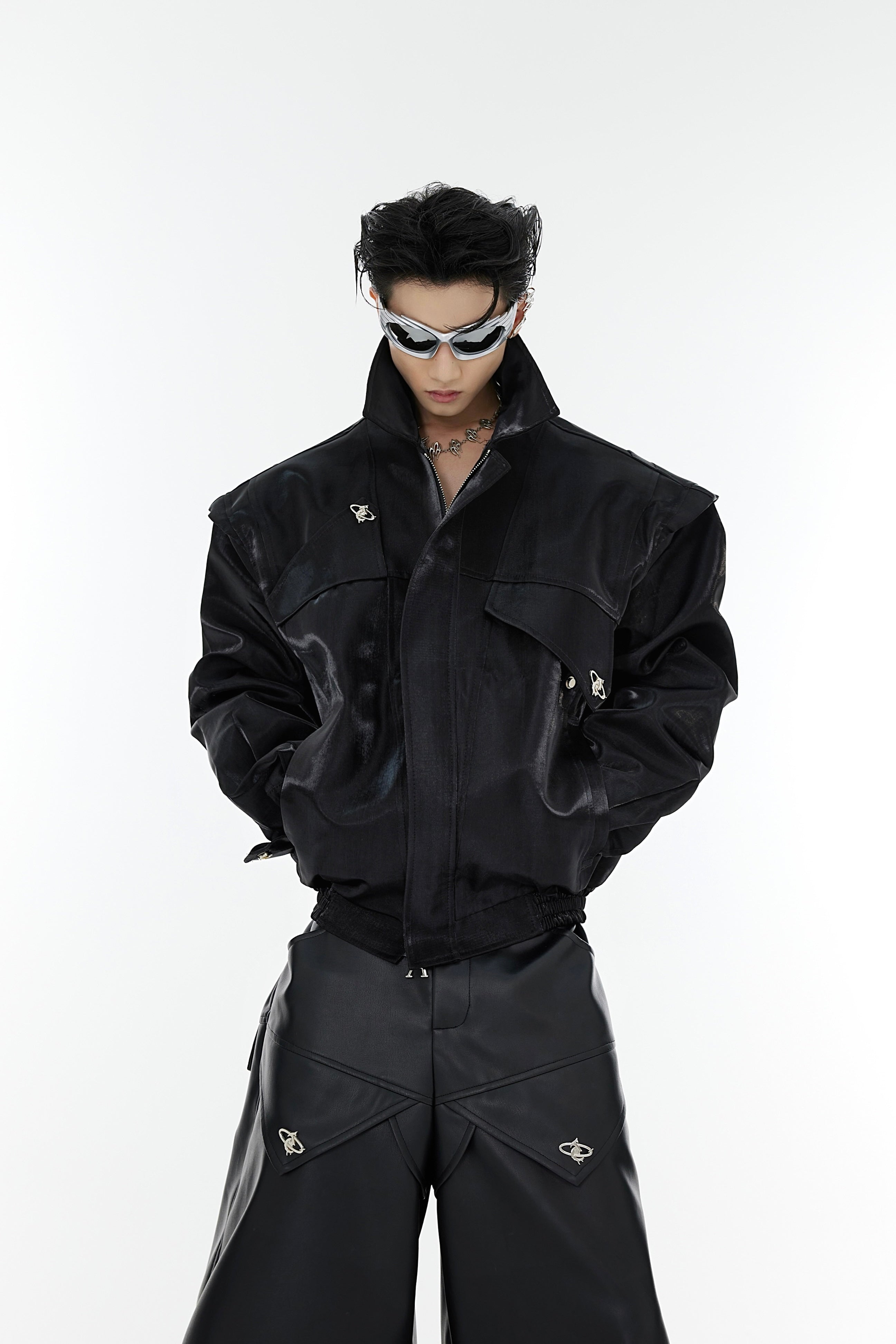 【23s August.】Streamer Shoulder Pad Jacket-IYAMIUIO