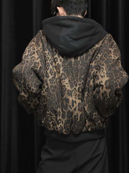 【24s January.】Retro Leopard Print Cotton Jacket-IYAMIUIO