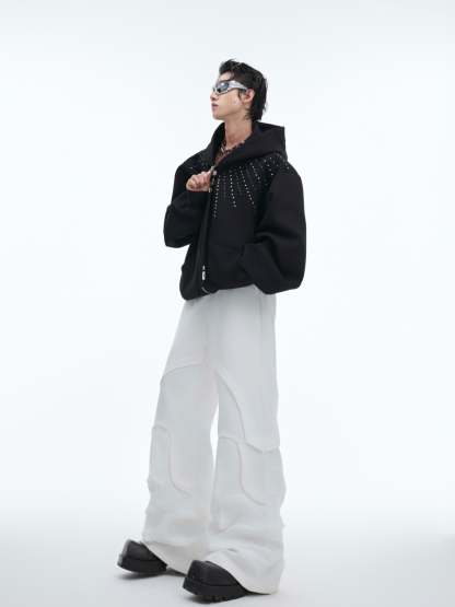 【24s Oct.】Rhinestone Detachable Tie Design Hoodie-IYAMIUIO