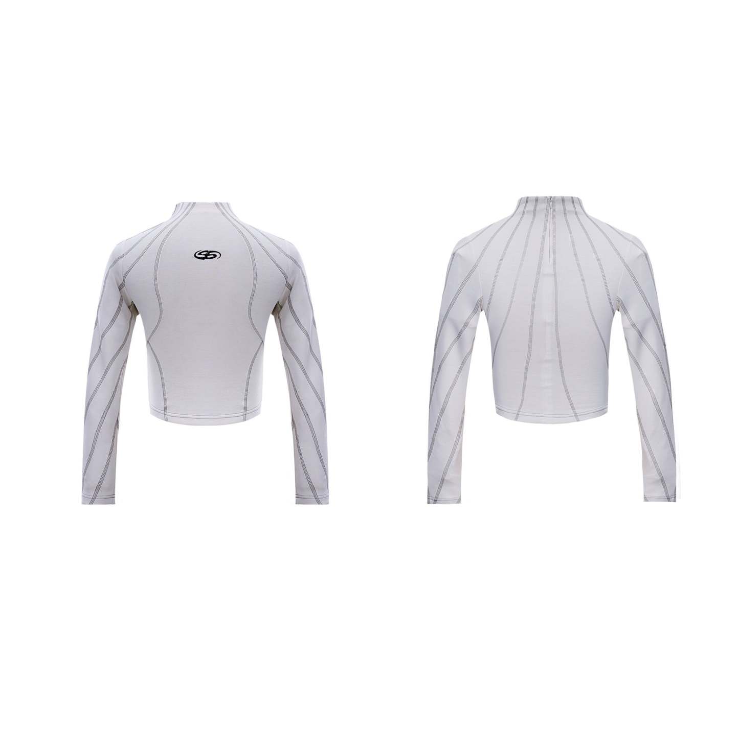 【24s Oct.】Topstitched Metallic Trim Slim-fit Turtleneck Top-IYAMIUIO