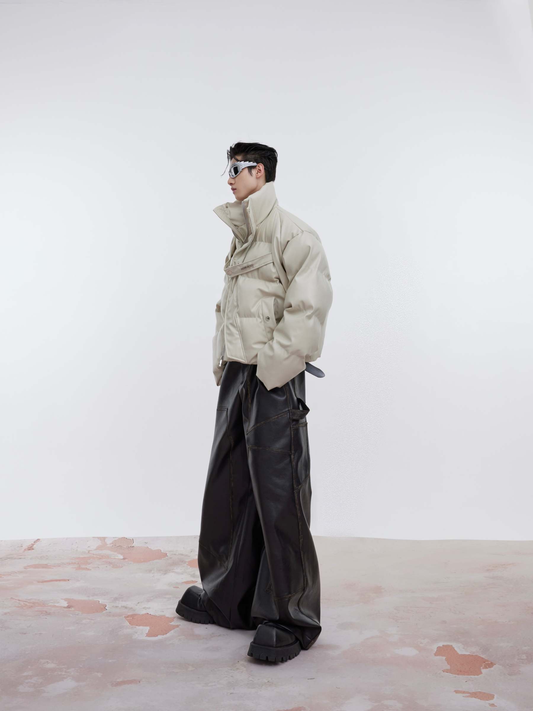 【23s October.】Niche Deconstructed PU Leather Thickened Cotton Jacket-IYAMIUIO
