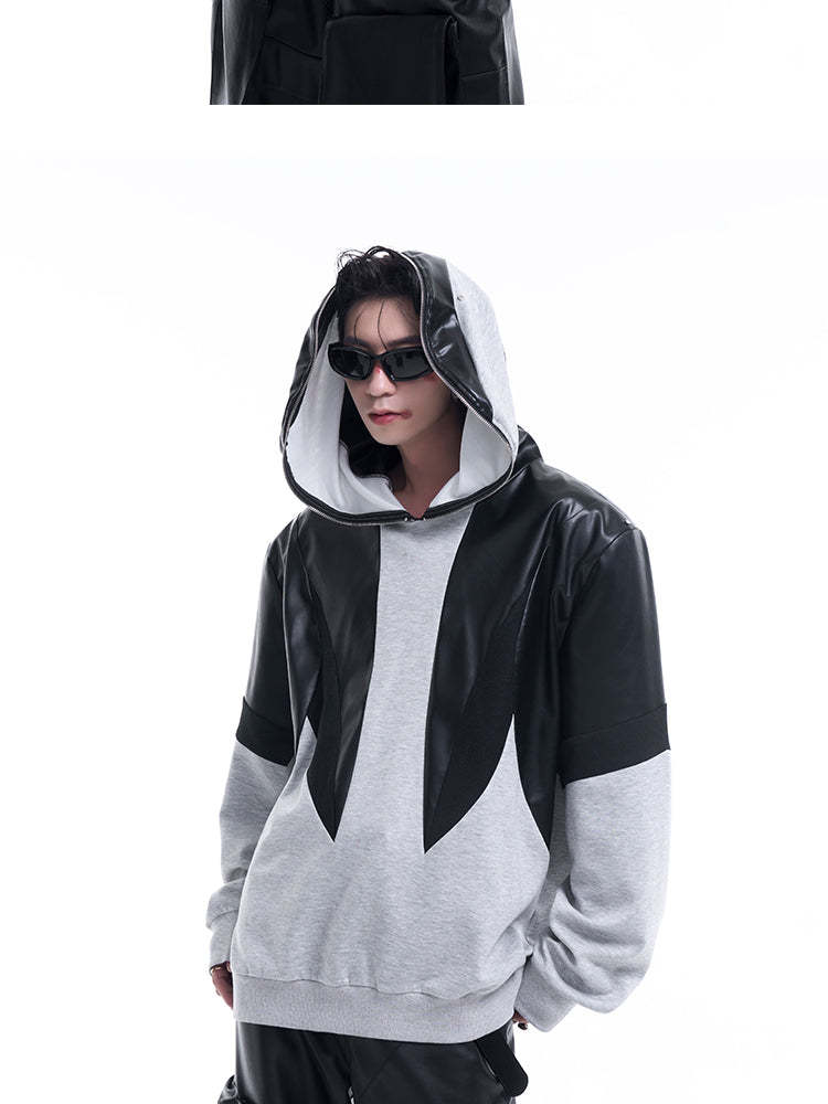 【24s Sep.】PU Leather Hoodie Jacket-IYAMIUIO