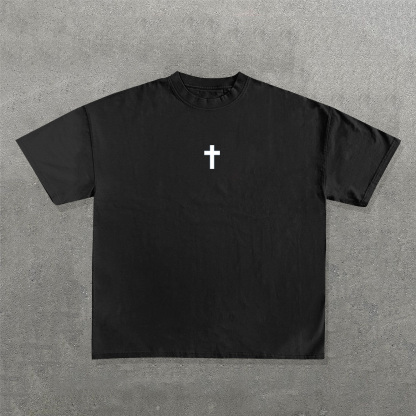 Jesus Saves Print Short Sleeve T-Shirt-IYAMIUIO