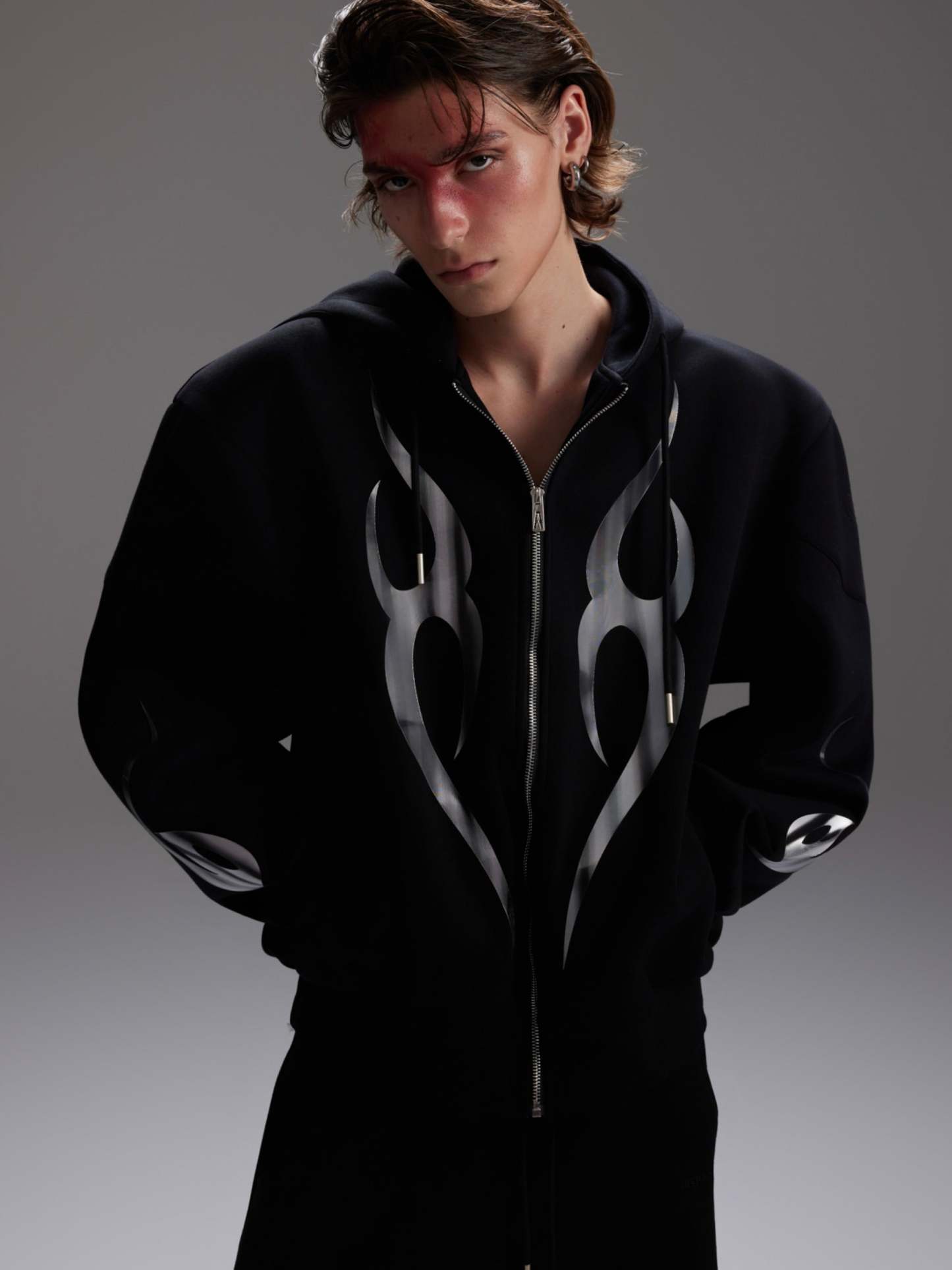 【24s Oct.】Pioneer Metal Flame Print Hoodie-IYAMIUIO