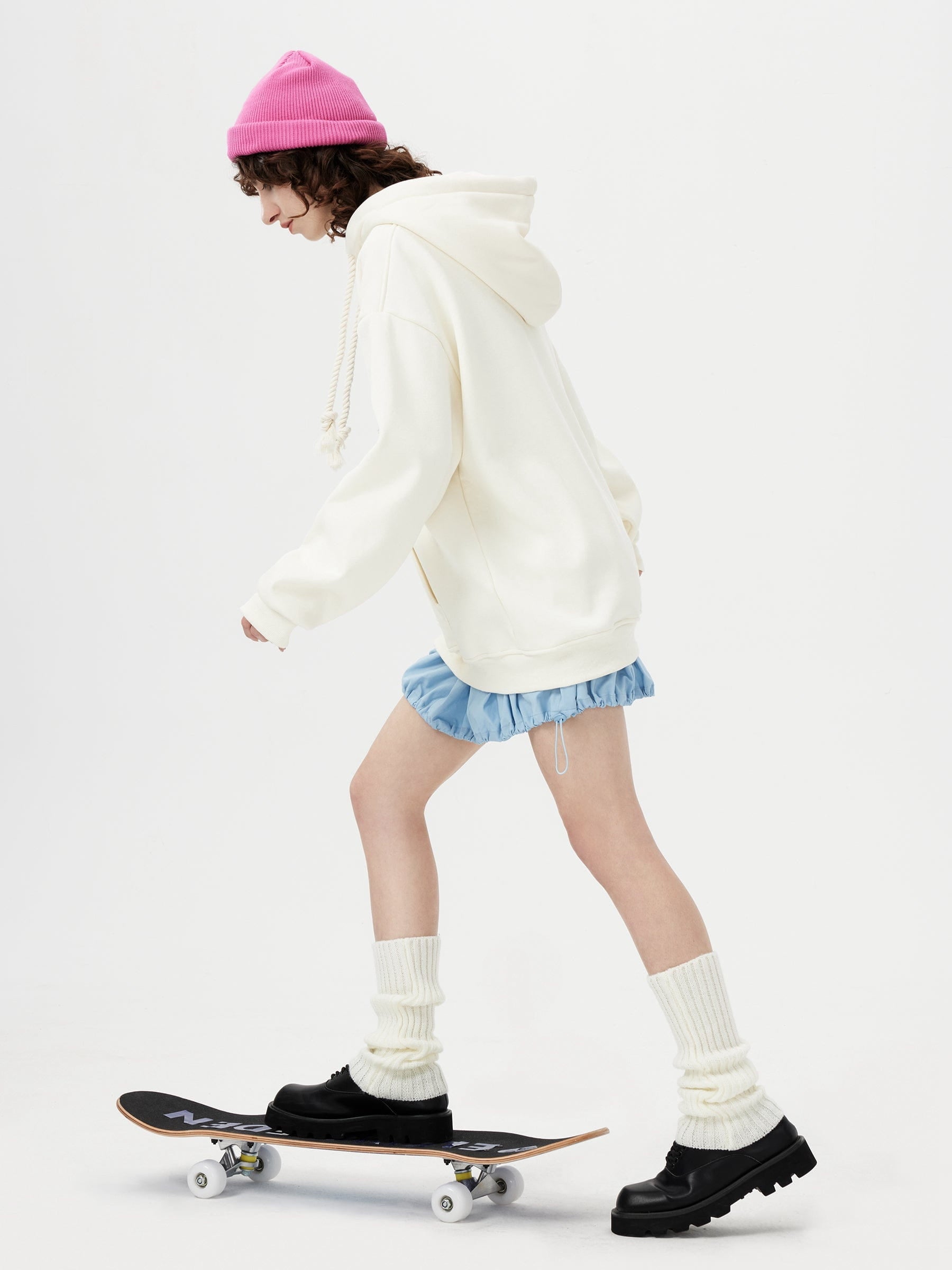 Aelfric Eden Denim Star Applique Embroidery Hoodie-IYAMIUIO