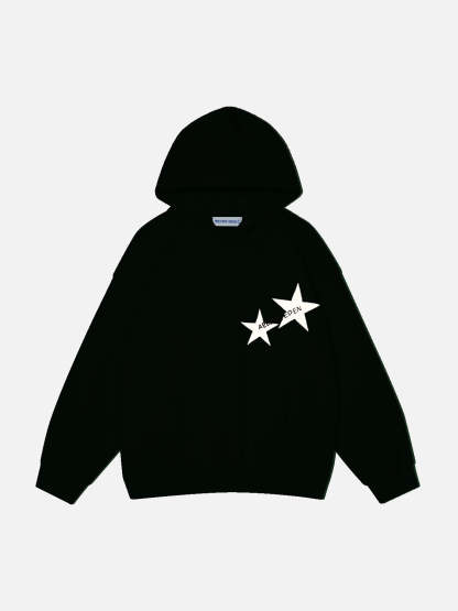 Aelfric Eden Star Print Color Contrast Hoodie-IYAMIUIO