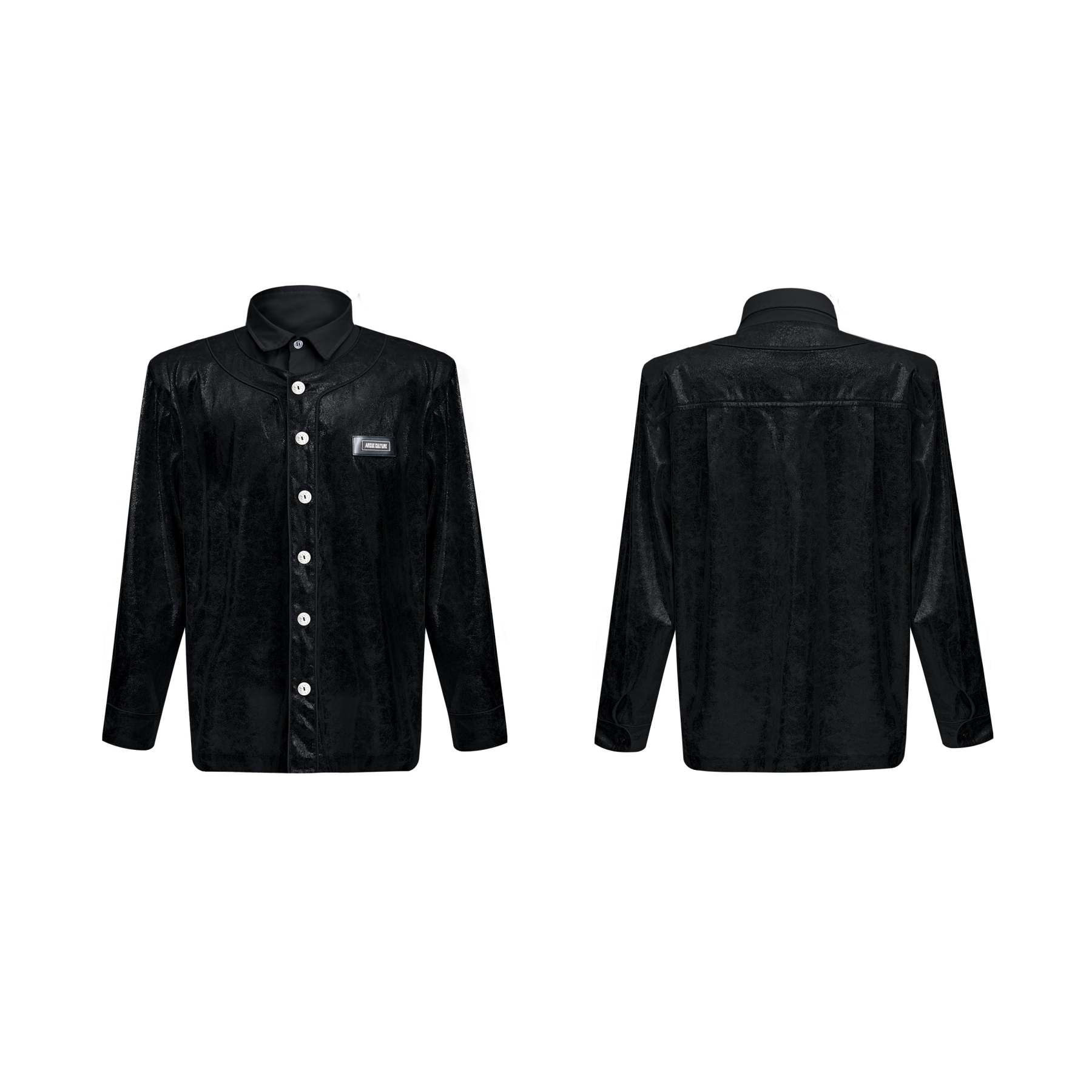 【24s Oct.】Liquid Texture Shiny Shoulder Pad Elegant Shirt-IYAMIUIO