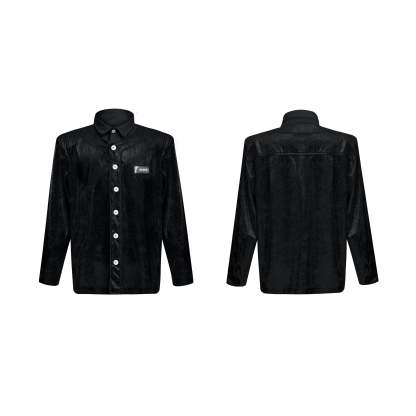 【24s Oct.】Liquid Texture Shiny Shoulder Pad Elegant Shirt-IYAMIUIO