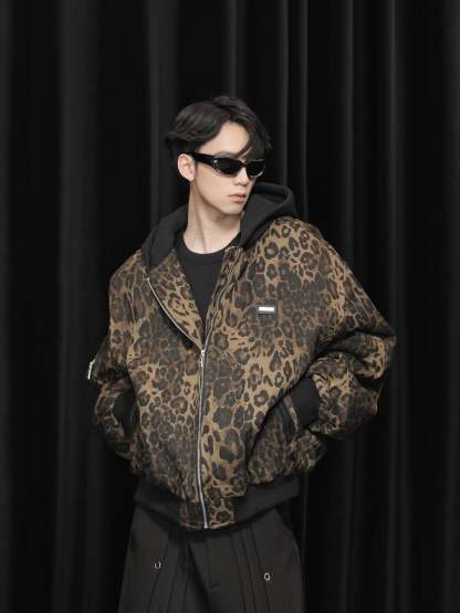 【24s January.】Retro Leopard Print Cotton Jacket-IYAMIUIO