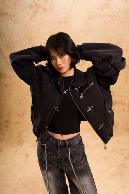 ZORO DENIM WORKWEAR BOMBER JACKET-IYAMIUIO