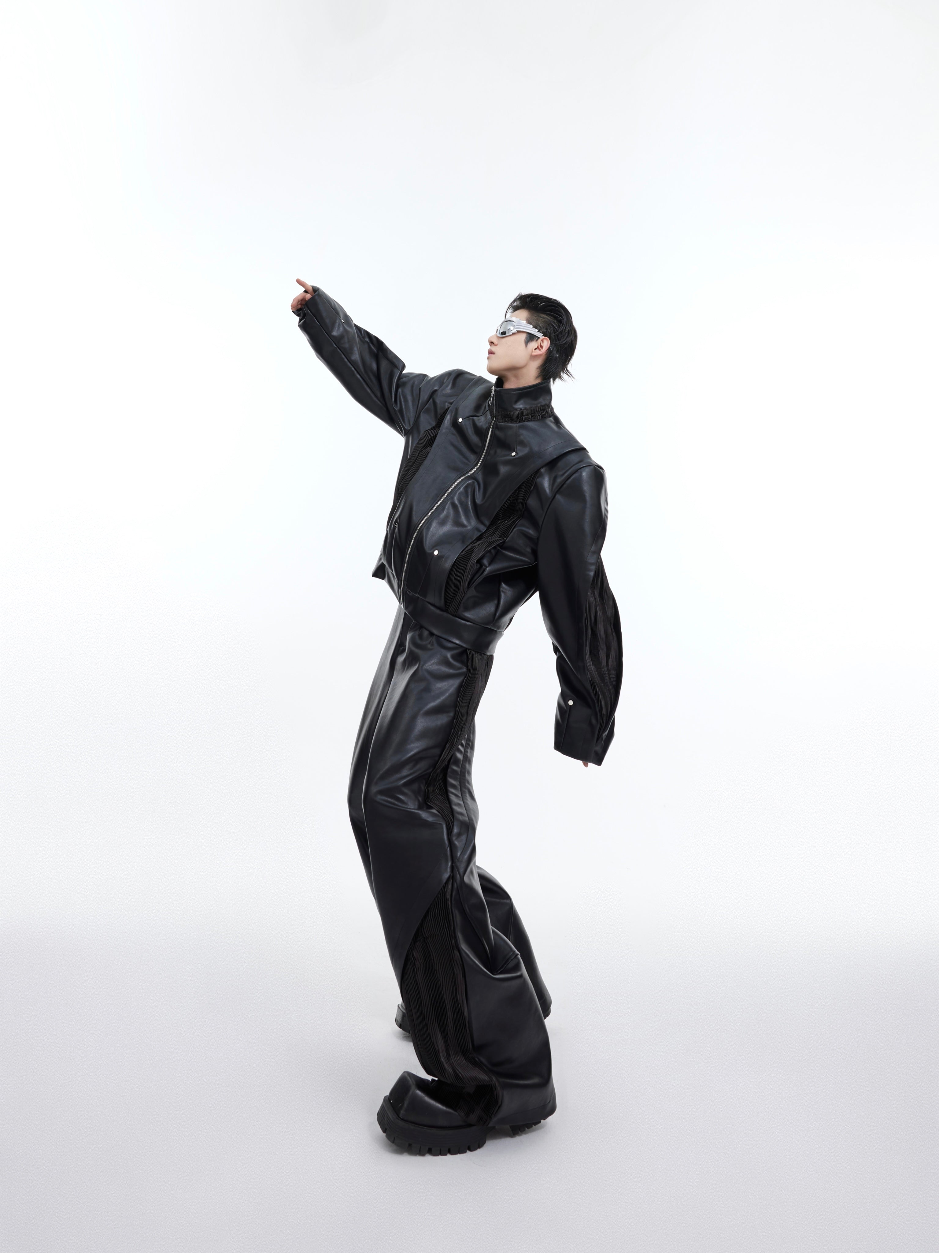 【24s February.】Deconstructed Motorcycle PU Leather Jacket-IYAMIUIO