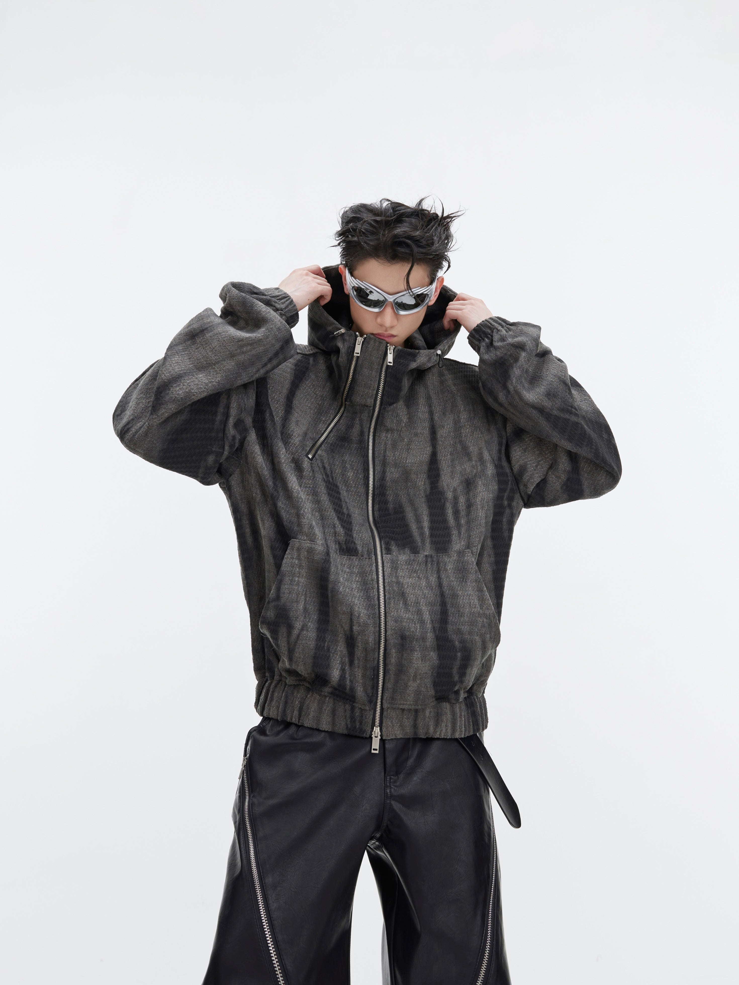 【24s January.】Retro Graffiti Metallic Hooded Sweatshirt-IYAMIUIO